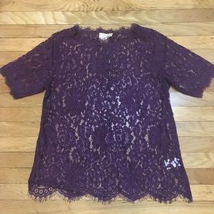 *FINAL* ANTHROPOLOGIE - NWOT Elysian Lace Top - Plum